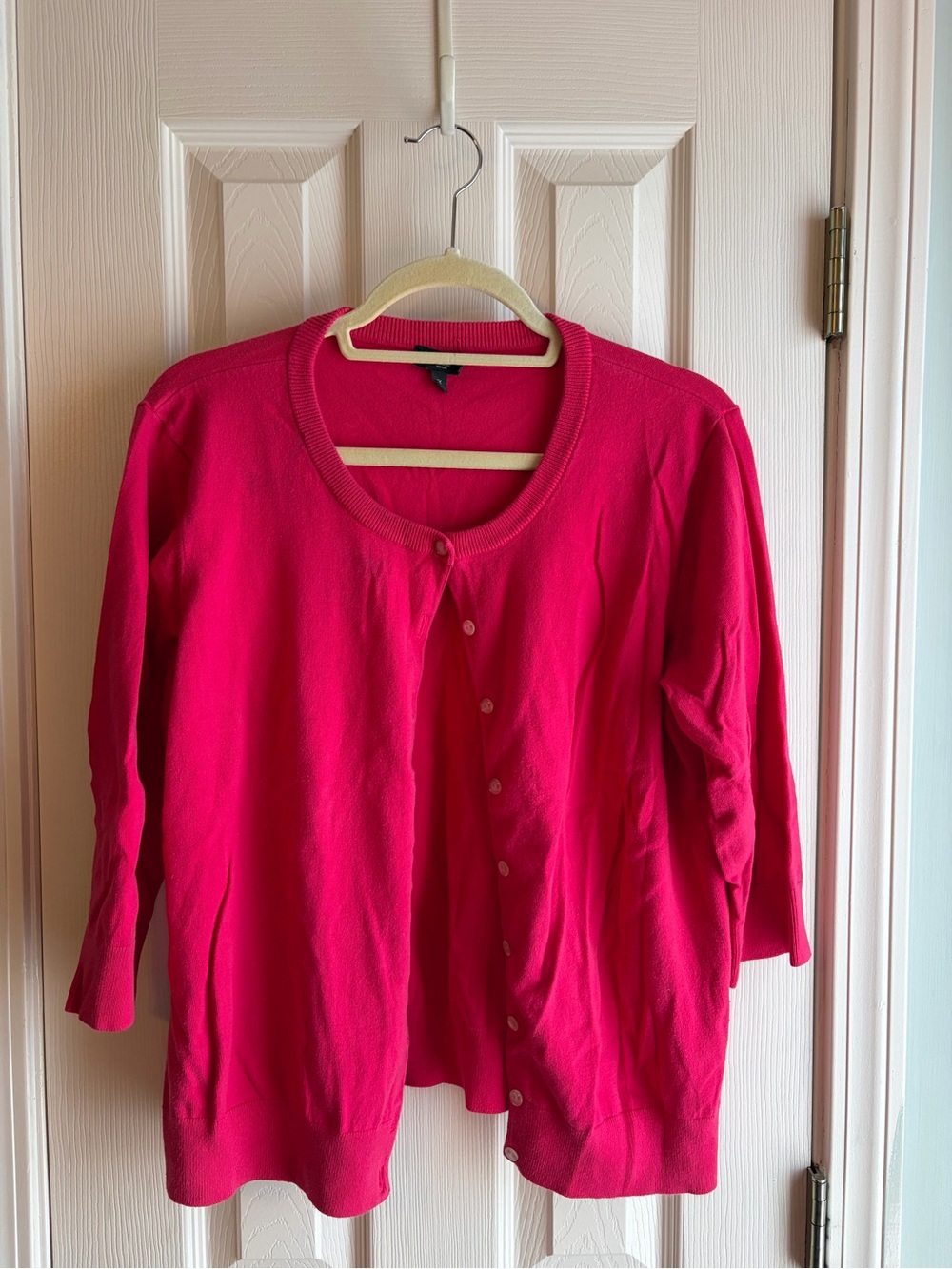 Talbots Hot Pink Button-Front Cardigan